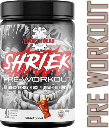 FOURTH GEAR Shriek Pre workout Supplement Powder for Intense Energy Blast Powerful Pumps Pre Workout
