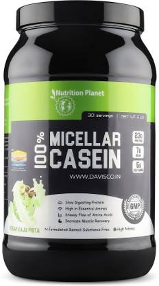 Nutrition Planet 100% Micellar Casein (Kesar Kaju Pista - 2lb, 30 Servings) Whey Protein