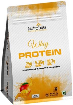 Nutrabliss Whey Protein Concentrate with Digestive Enzymes and Probiotics Muscle Support Whey Protein