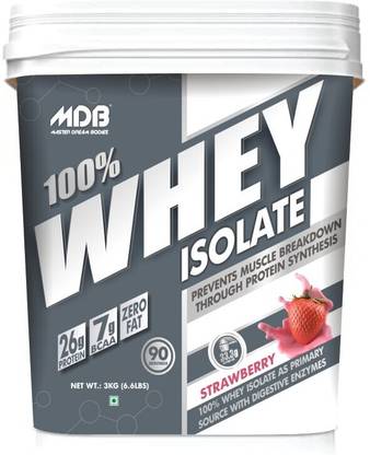 Master Dream Bodies (MDB) 100% Whey Isolate | 26g Protein with 7g BCAA | Added Digestive Enzymes | Whey Protein