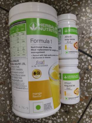 HERBALIFE F1 SHAKE MIX-MANGO,AFRESH-LEMON,GINGER (PACK OF 3) Protein Shake