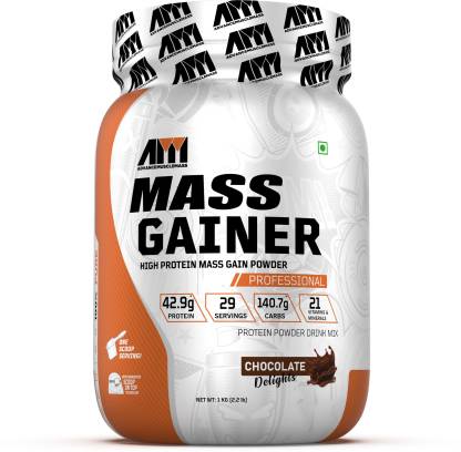 Muscle Mass Mass Gainer with Enzyme Blend | 7.15 G Protein | 23.46 G Carbs | Raw Whey from USA Weight Gainers/Mass Gainers