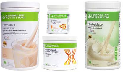 HERBALIFE FOMULA-1 SHAKE VANILLA+PROTEIN POWDER -200GM+AFRESH -PEACH-+SHAKE MATE Protein Shake