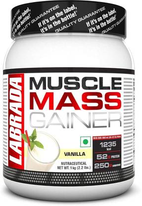 Labrada nutrition Muscle Mass Gainer 1 Kg (Vanilla) Weight Gainers/Mass Gainers