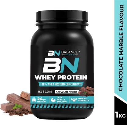 BN BALANCE NUTRITION 24g Protein per serving with Digestive Enzymes Lean Muscle Building 28 Serving Whey Protein