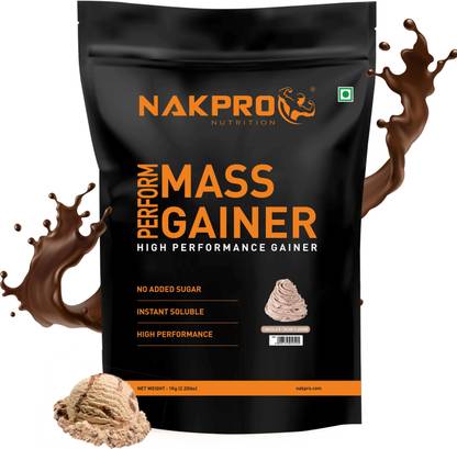 Nakpro Perform MassGainer High Protein&High Calorie Protein Powder 1Kg Cream Chocolate Weight Gainers/Mass Gainers