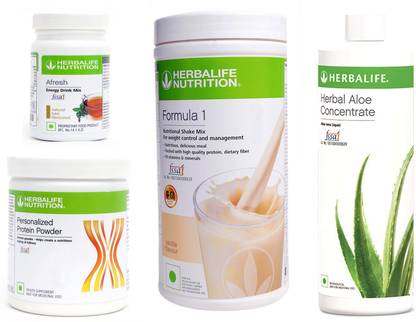 HERBALIFE Formula 1 Vanilla Flavor+ Protein + Aloe concentrate + Afresh Tulsi Protein Shake