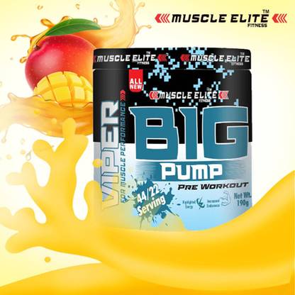 MUSCLE ELITE FITNESS X1 Big Pump Pre Workout Supplement Increased Energy , Muscle , Strength Mango Energy Drink