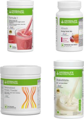 HERBALIFE Formula 1 Shake Strawberry, Afreah-Kashmiri Kahwa,Protein 200g,Shakemate Protein Shake