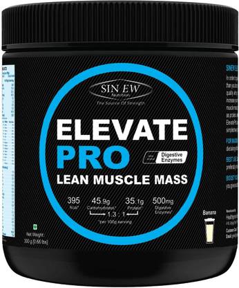 SINEW NUTRITION Elevate Pro Mass Gainer Protein Powder - 300 Gm (Banana) Weight Gainers/Mass Gainers