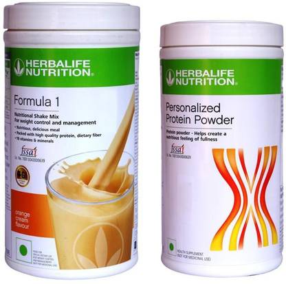 HERBALIFE Formula 1 Shake Mix - Orange Cream Flavor With Protein Powder 400 Gram Plant-Based Protein