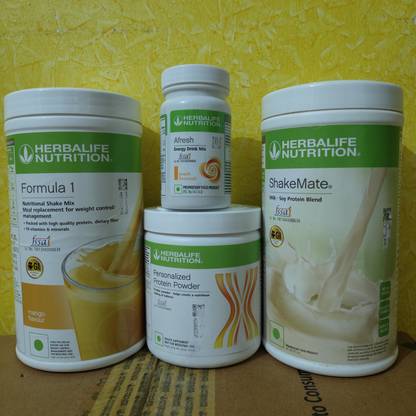 Herbalife Nutrition WEIGHT LOSS COMBO F1 MANGO SHAKE SHAKEMATE PROTEIN POWDER 200GM AFRESH PEACH Protein Bars
