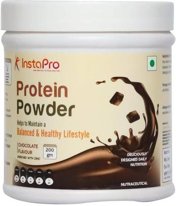 instapro Rich Chocolate Flavour with Clean Formula 100% Vegetarian Best Enjoyed with Milk Casein Protein