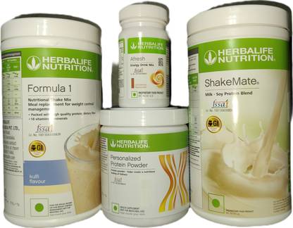 Herbalife Nutrition Formula 1 Kulfi + Protein Powder 200 G+ Shake Mate + Afresh - Cinnamon Protein Shake
