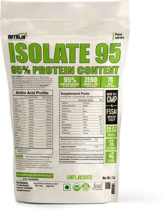 NutriJa WHEY PROTEIN ISOLATE 95% (2Lbs Unflavored) Whey Protein