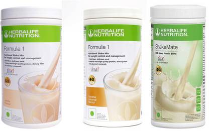 HERBALIFE FORMULA1 VANILLA 500 GRAM & BANANA 500 GRAM & SHAKEMATE 500 GRAM Protein Shake