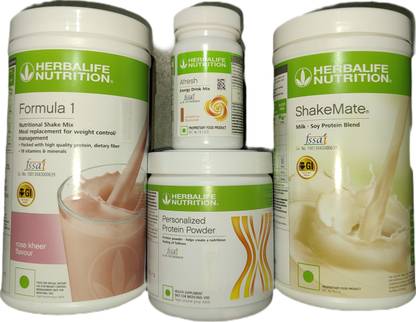 Herbalife Nutrition Formula 1 Rose kheer + Protein Powder 200 G+ Shake Mate + Afresh - Cinnamon Protein Shake