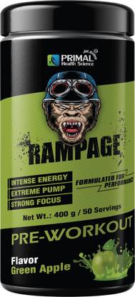 PRIMAL HEALTH SCIENCE Rampage Pre-Workout | 50 Servings | Boosts Energy, Endurance & Pump. Pre Workout