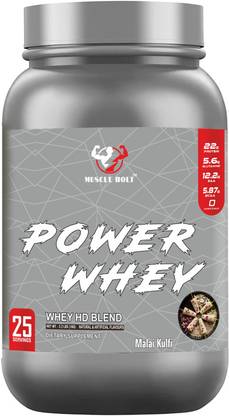 MUSCLEBOLT Power Whey Powder Faster Muscle Building & Recovery 25 Servings 22g Protein Whey Protein