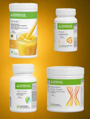 HERBALIFE F1 SHAKE MIX-MANGO,GINGER,CELL-U-LOSS AND PP-200GM,(PACK OF 4) Protein Shake