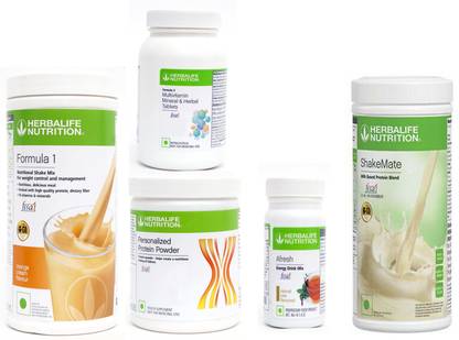HERBALIFE FORMULA1ORANGE 500 PROTIEN 200 AFRESH ENERGY DRINK TULSI 50 SHAKEMATE 500 F 2 Protein Shake