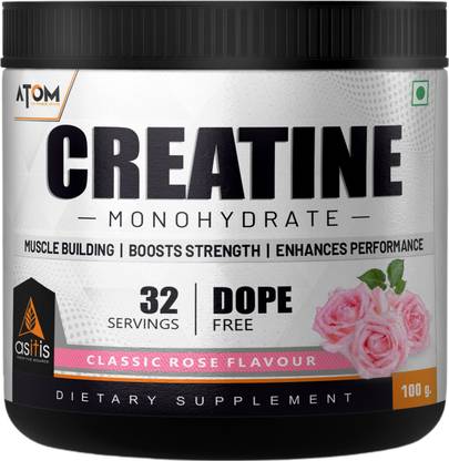 AS-IT-IS Nutrition ATOM Creatine Monohydrate 100g - 32 Servings, Classic Rose Creatine