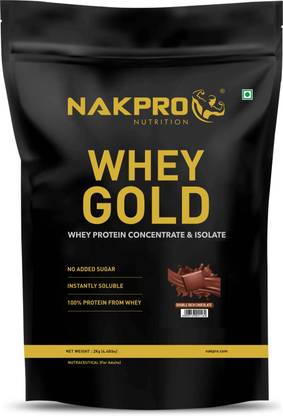Nakpro Gold Whey Protein Concentrate & Isolate, 25.5g Protein, Trustified Certified Whey Protein