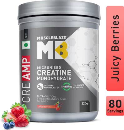 MUSCLEBLAZE Micronised Creatine Monohydrate CreAMP Powder, Trustified Certified Creatine