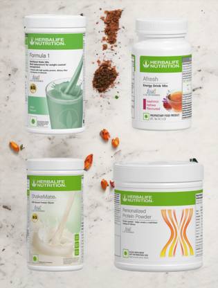 HERBALIFE F1 SHAKE MIX-PAAN,SHAKEMATE,PP-200GM AND KASHMIRI KAHWA (PACK OF 4) Protein Shake