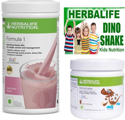HERBALIFE formula 1 rose & kheer (500g)+ dinoshake chocolate (200g) Protein Shake