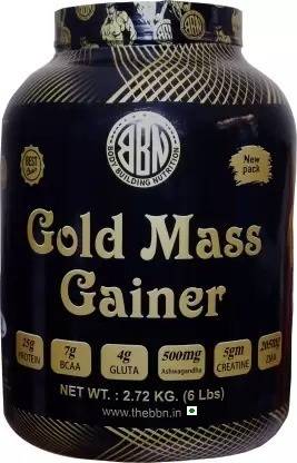 Body Building Nutrition Gold Mass Gainer with Increase Strenght & Power (6lbs, 2.72kg, Vanilla Flavor) Weight Gainers/Mass Gainers