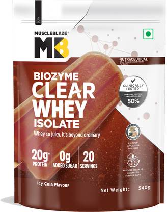 MUSCLEBLAZE Biozyme Clear Whey Isolate, 20g Protein Whey Protein