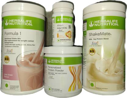 HERBALIFE Formula 1 Rose kheer + Protein Powder 200 G+ Shake Mate + Afresh - Peach Protein Shake