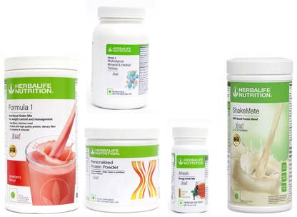 HERBALIFE FORMULA1STRAWBERRY500PROTIEN200AFRESH ENERGY DRINK TULSI 50 SHAKEMATE 500 F 2 Protein Shake