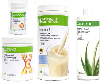 HERBALIFE Formula 1Kulfi Flavor+ Protein + Aloe concentrate + Afresh Lemon Protein Shake