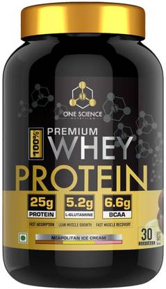 One Science (OSN) Premium Whey Protein [Grass Fed Whey]2 lbs - Neapolitan Ice Cream Whey Protein