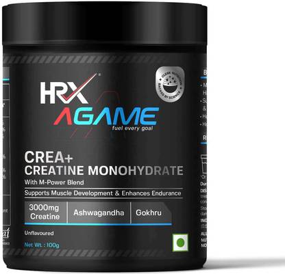 HRX AGame Crea+, Creatine Monohydrate, 3000 mg Creatine, M-Power Herbal Blend Creatine