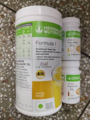 HERBALIFE F1 SHAKE MIX-MANGO,AFRESH-GINGER,CINNAMON(PACK OF 3) Protein Shake
