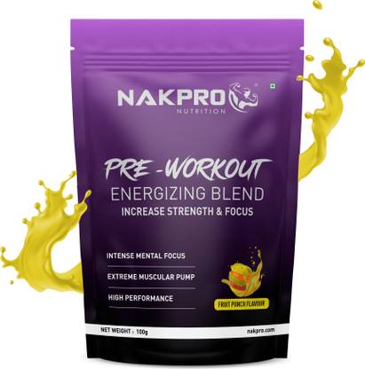 Nakpro Pre Workout Supplement with Caffeine, Creatine and Citrulline - 20 Servings Pre Workout