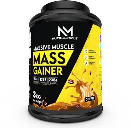 NUTRIMUSCLE Massive Muscle Mass Gainer Choco Latte Flavour for Mass & Muscle Gain Weight Gainers/Mass Gainers