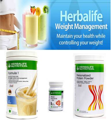 HERBALIFE Formula 1 Weight Loss Combo ( Formula 1 Kulfi,Protein 400 gm,Afresh Elaichi ) Plant-Based Protein