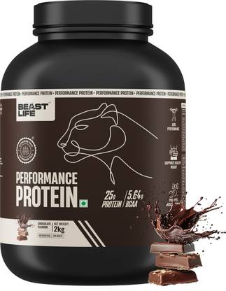 BeastLife Performance Protein Powder | Muscle Growth | High Absorption | 5.64g BCAA Whey Protein
