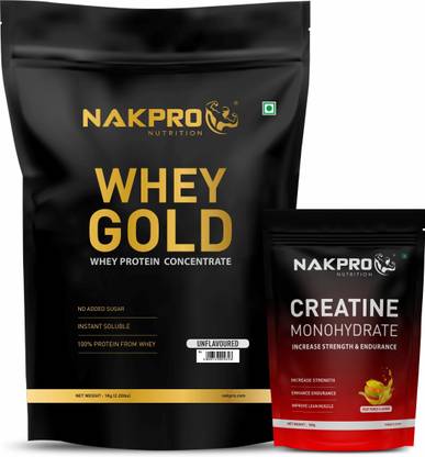 Nakpro Gold Whey Protein Concentrate with Creatine Monohydrate | 100g Creatine + Whey Protein