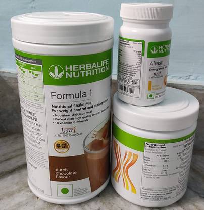 Herbalife Nutrition Formula shake chocolate + Afresh Lemon + Protein powder 200gm Protein Blends