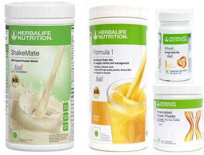 HERBALIFE Formula 1 Shake Mango + Protein Powder 200G + Afresh Lemon + Shake Mate Protein Shake