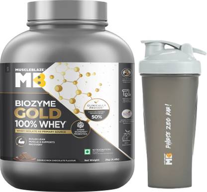 MUSCLEBLAZE Biozyme Gold 100% Whey Protein with Shaker Whey Protein