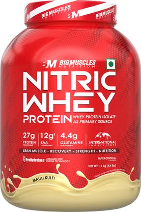 BIGMUSCLES NUTRITION Nitric Whey Protein | 27g Whey Protein Isolate with ProHydrolase Enzyme Tech. | Whey Protein