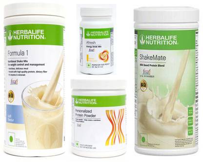 HERBALIFE FORMULA-1 SHAKE KULFI+PROTEIN POWDER -200GM+AFRESH -LEMON-+SHAKE MATE Protein Shake