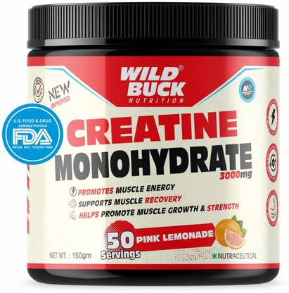 WILD BUCK Pure Creatine For Endurance, High Intensity Workout & Speeds Up Muscle growth Creatine