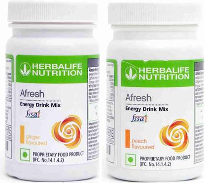 Herbalife Nutrition Herbalife Afresh energy drink mix Pack of 2 Ginger and Peach flavour 50g*2 Energy Bars